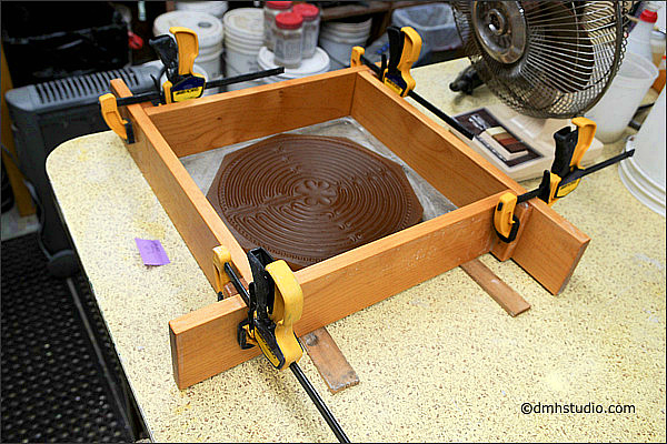 ready to pour the plaster mold