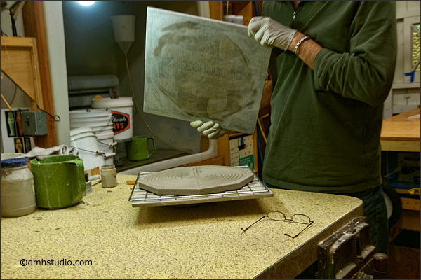 clay casting being cleaned up